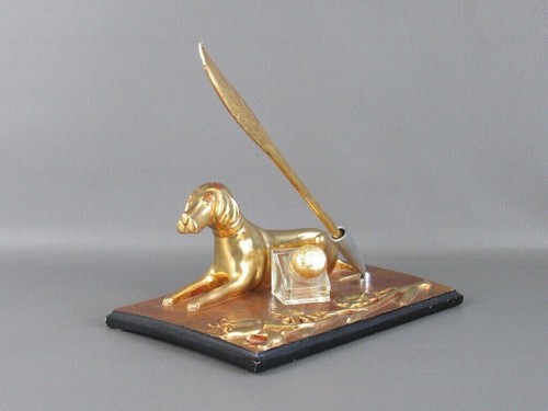 Calamaio statua legno cane